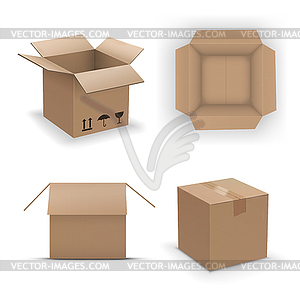 Recycle brown box - vector clipart