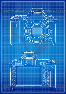 DSLR Camera Outline - royalty-free vector clipart