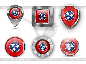 USA State Flag Badges - vector clip art