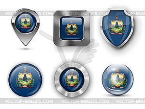 USA State Flag Badges - vector clipart