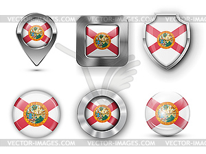 USA State Flag Badges - vector image