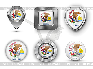 USA State Flag Badges - vector clip art