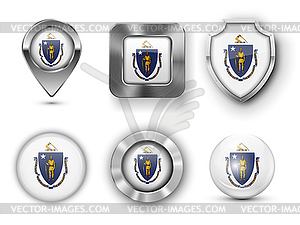 USA State Flag Badges - royalty-free vector clipart