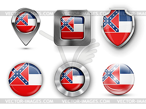 USA State Flag Badges - vector image