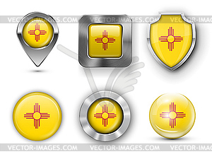 USA State Flag Badges - vector clip art