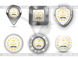 USA State Flag Badges - vector clip art