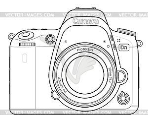 camera outline clip art black and white