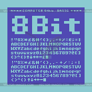 8 bit font - vector clip art