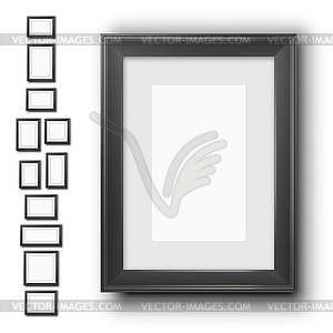 Frames, blak wood - vector clip art