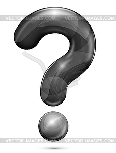 Question mark glossy - vector image