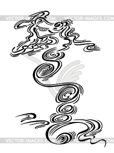 Animal dragon black decorative tattoo - vector image