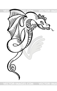 Fancy fabulous flying animal dragon - vector image