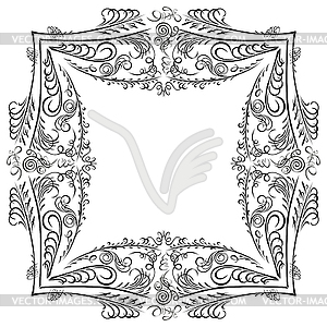 Decorative symmetry calligraphy pattern black - vector clipart