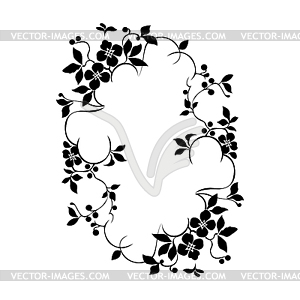 Floral plant pattern frame - vector image