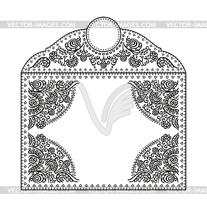 Envelope flat paper container. Swirling decorative - vector clipart