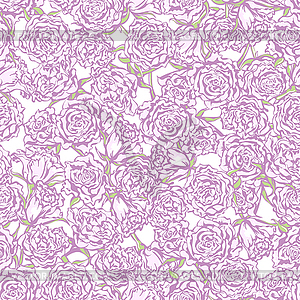 Seamless pattern flowers, flowering roses bloom - vector image