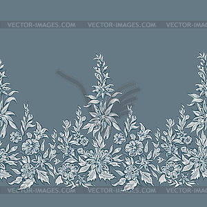 Seamless pattern flowers, border with decorative - color vector clipart