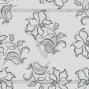 Seamless pattern flowers of fabric or surface , wit - vector EPS clipart
