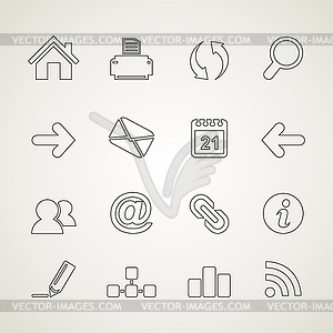 Web outline icon - vector clip art