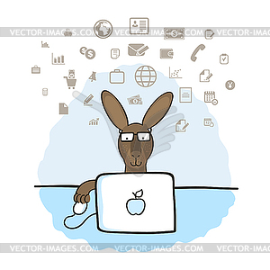 Kangaroo in office - vector image