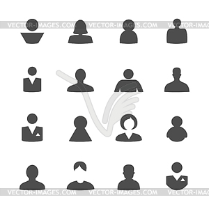 User icon - white & black vector clipart