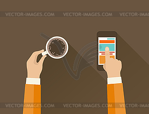 Деловой завтрак - иллюстрация в векторе