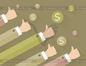 Hand dollar - vector clip art