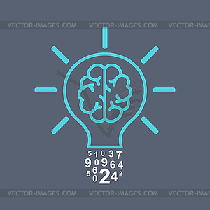 Свет лампы мозга - рисунок в векторе