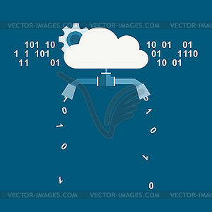 Сервер плоский - стоковое векторное изображение