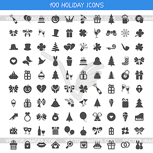 Collection holiday icons - vector clip art