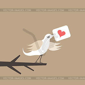 Bird love postcard - vector clip art