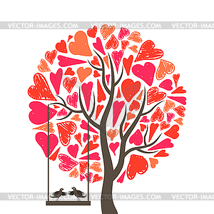 Birds love - vector image