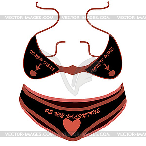 Black and red bikini - vector image