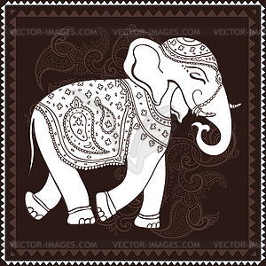 Elephant. Indian style. Decorative  - vector image