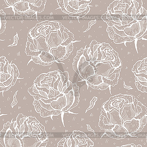 Roses. Seamless pattern - vector clip art