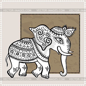 Elephant. Indian style. Decorative  - stock vector clipart