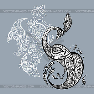 Peacock. Decorative  - vector clipart