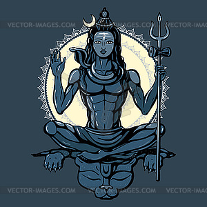 Hindu god Shiva - vector image