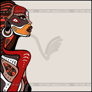 Profile of beautiful African woman - vector clipart