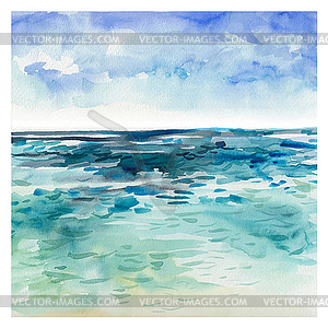 Watercolor Sea background - vector image