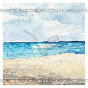 Watercolor Sea background - vector image
