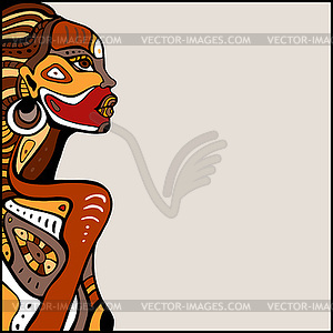 Profile of beautiful African woman - vector clipart