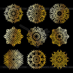 Gold mandala set - vector image