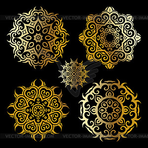 Gold mandala set - vector clipart
