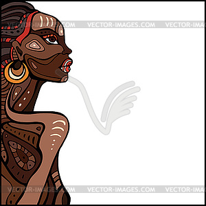 Profile of beautiful African woman - vector clipart