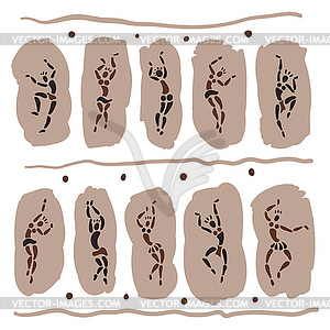 Figures of African dancers - vector clipart