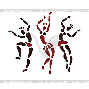 Figures of African dancers - vector image