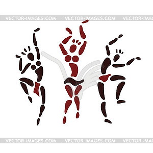 Figures of African dancers - vector clipart