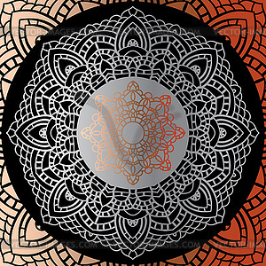 Silver mandala - vector image