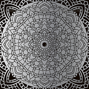 Silver mandala - stock vector clipart